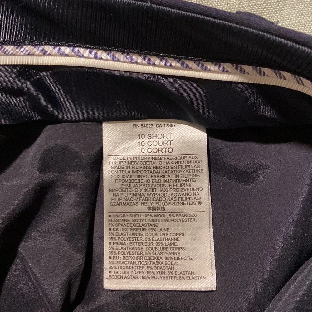 Banana Republic Slim Straight Navy Pants 10S Petite - Picture 6 of 7